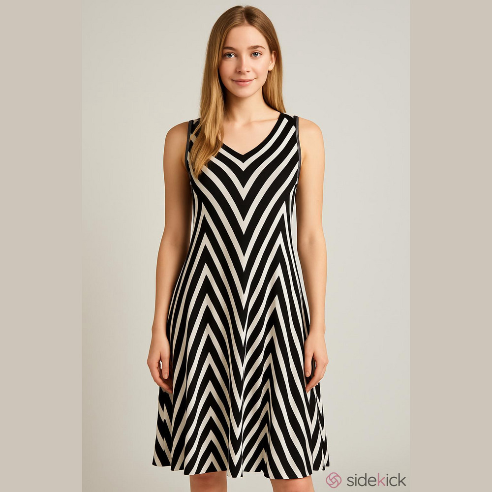 Chelsea & Theodore Black & White Dress (Sz XL)